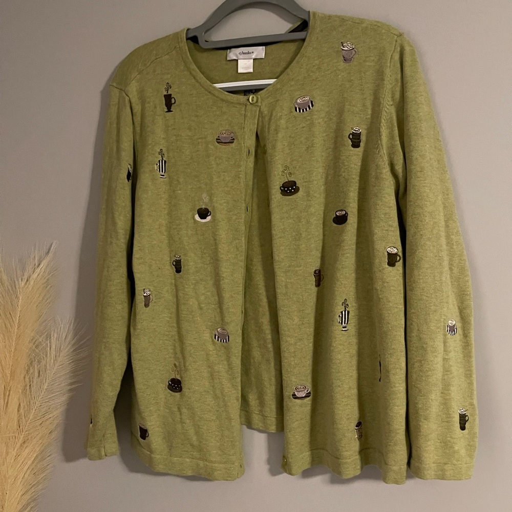 Unique CJ Banks Latte Sweater Cardigan - Light Weight Cardigan